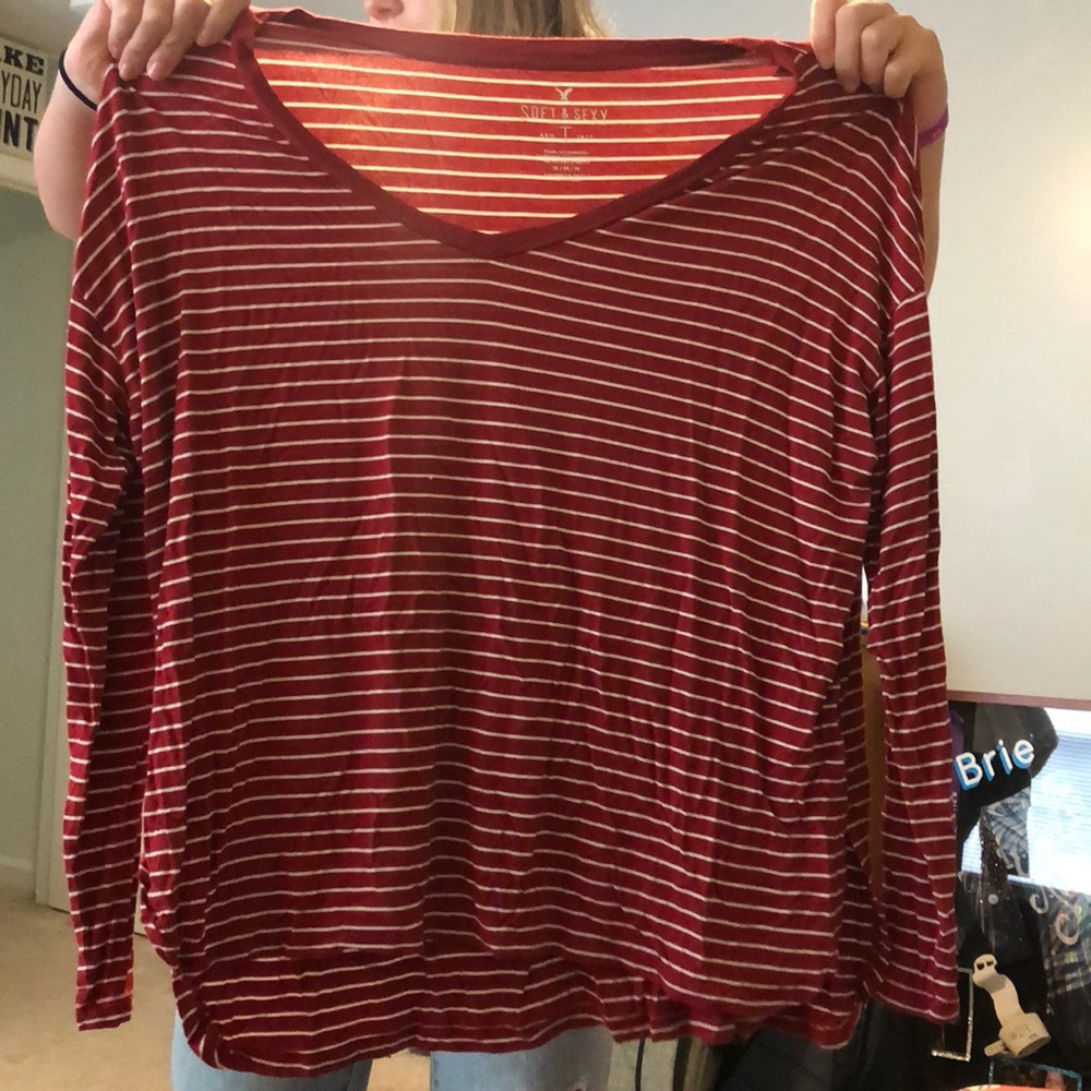 A red striped long sleeve